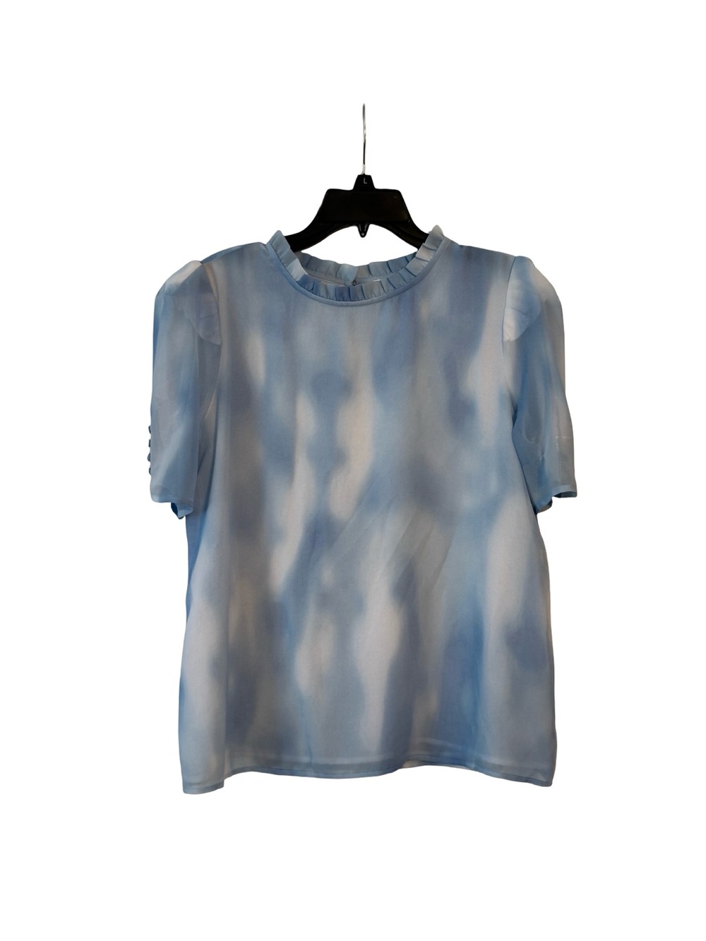 Calvin Klein Blue Watercolor Short Sleeve Blouse
